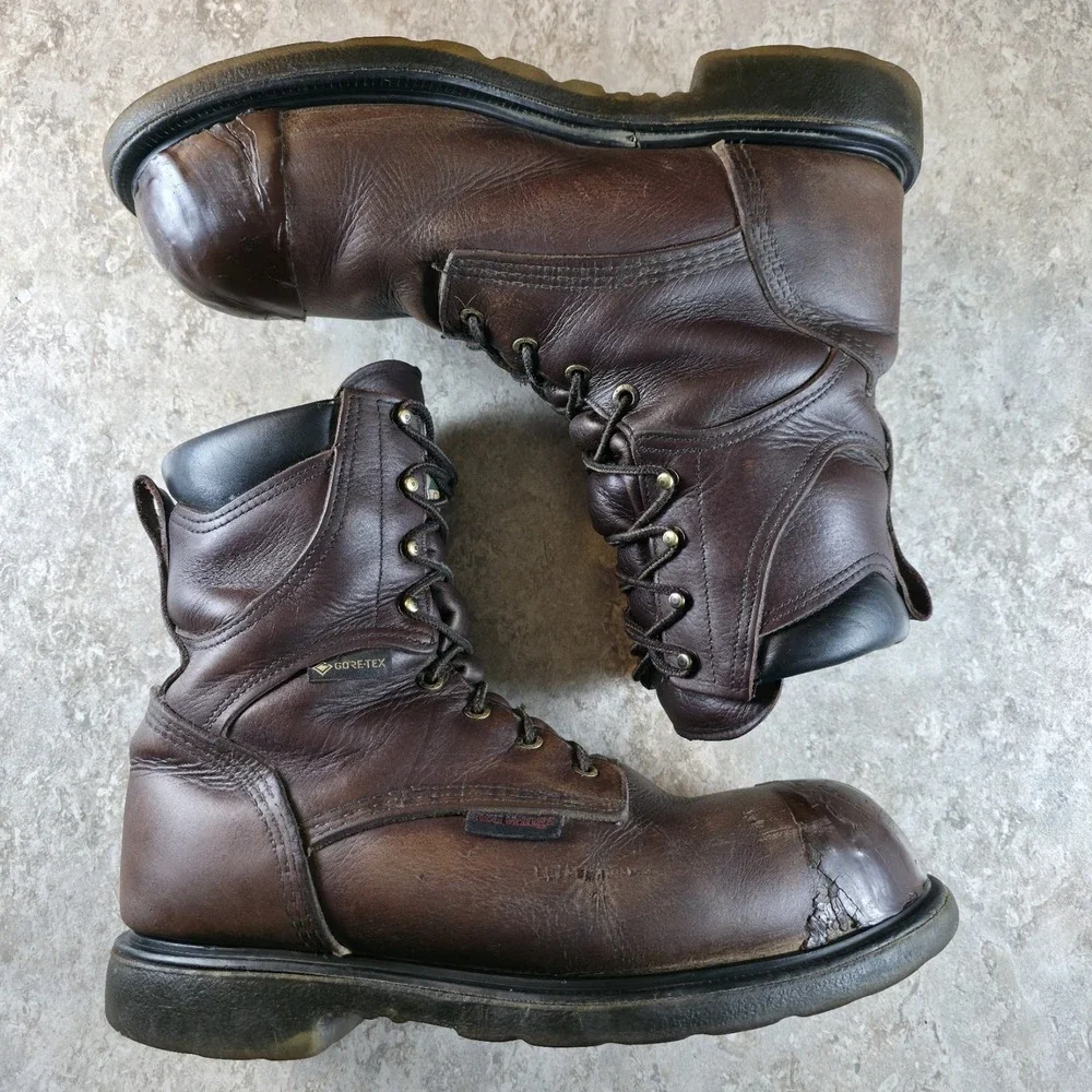 Red Wing 2412 Gore-Tex Waterproof Steel Toe Brown Work Boots Mens‎ Size 10